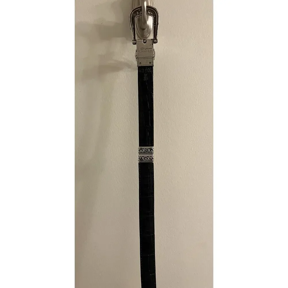 Brighton M 30 Light Brown Leather Belt‎ Silver Tone Buckle 43102 Vintage